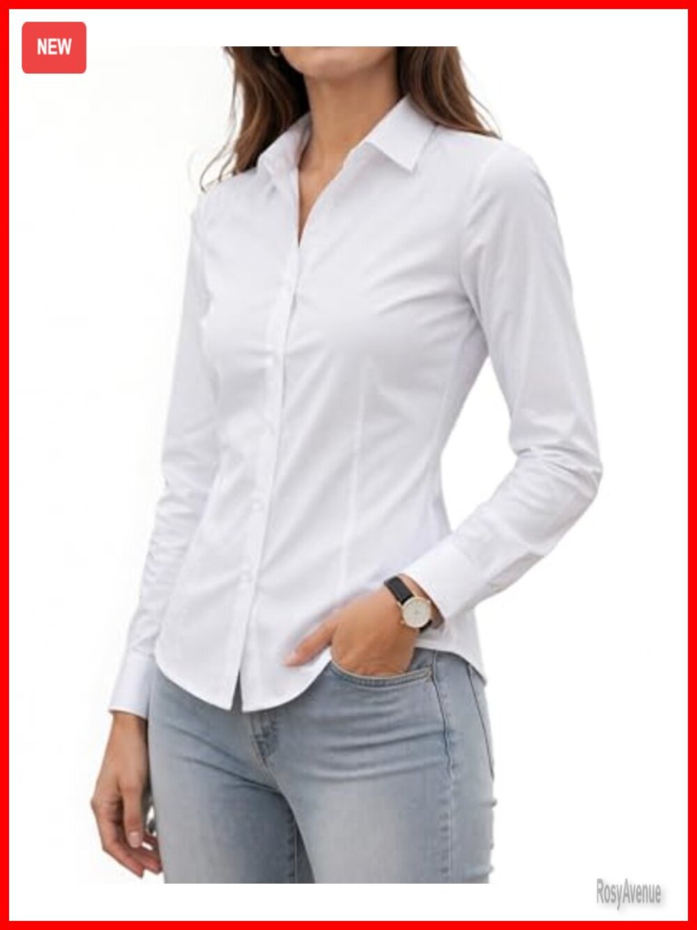 Beninos Women's Button Down Shirt Long Sleeve Office Blouse